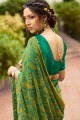 Indian Ethnic Green Georgette Saree with Printed