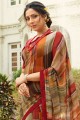 Georgette Saree in Multicolor with Printed
