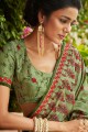 Elegant Light Green Embroidered Saree in Art Silk