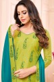 Silk Green Salwar Kameez in Silk