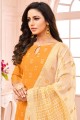 Silk Orange Salwar Kameez in Silk