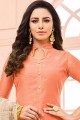 Orange Silk Salwar Kameez in Silk