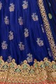 Royal blue Jacquard and net Lehenga Choli