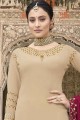 Beige Sharara Suits in Georgette with Georgette