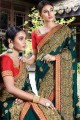 Teal Green Art Silk Embroidered Saree with Blouse
