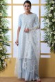 Georgette Light Baby Blue Sharara Suits in Georgette