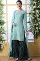 Cotton Cotton Sharara Suits in sea Green with dupatta