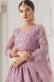 Baby Pink Embroidered Lehenga Choli in Net
