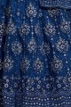 Embroidered Net Lehenga Choli in Royal Blue