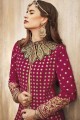 Velvet Velvet Pink Anarkali Suits with dupatta