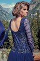 Royal blue Georgette and net Gown Dress
