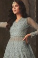 Net Anarkali Suits in Grey with dupatta