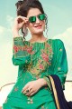 Satin Sharara Suits in sea Green with Satin