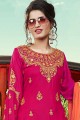 Satin Sharara Suits in Rani Pink Satin