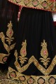 Black Satin Sharara Suits with Satin