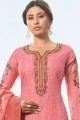 Elegant Pink Silk Palazzo Suits with Satin