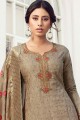 Grey Palazzo Suits with Satin Silk