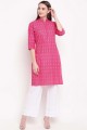 Latest Ethnic Rani pink Cotton Kurti