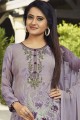 Mauve  Crepe Palazzo Suits with Crepe