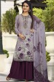 Mauve  Crepe Palazzo Suits with Crepe