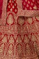 Latest Ethnic Red Satin Bridal Lehenga Choli