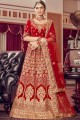 Gorgeous Red Velvet Bridal Lehenga Choli