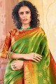 Luring Saree in Green Art Silk with Weaving