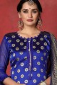 Royal Blue Silk Salwar Kameez with Silk