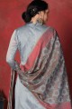 Splendid Silk Salwar Kameez in Grey Silk