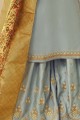 Georgette Baby Blue Sharara Suits with dupatta
