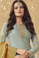 Georgette Baby Blue Sharara Suits with dupatta