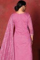 Pink Cotton Straight Pant Straight Pant Suit in Cotton