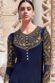 Georgette Anarkali Suits in Navy Blue with dupatta
