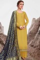 Pear Green Chanderi Palazzo Suits with dupatta