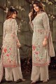 Georgette Palazzo Suits in Pale Grey with Georgette