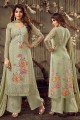 Pastel Green Palazzo Suits in Georgette