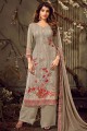 Grey Palazzo Suits in Georgette