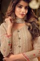 Georgette Light Beige Palazzo Suits with dupatta