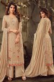 Georgette Light Beige Palazzo Suits with dupatta