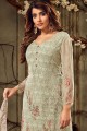 Georgette Palazzo Suits in Light Pastel Green
