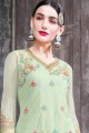 Pastel Green Net Sharara Suits with Net