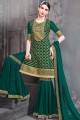 Georgette Sharara Suits in Pine Green