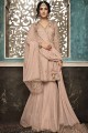 Blush Pink Net Sharara Suits with dupatta