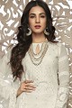 Georgette Palazzo Suits in White