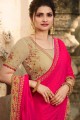Contemporary Silk Saree with Embroidered in Rani Pink