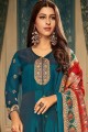 Blue Georgette and satin Gown Dress