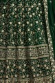 Dark Green Georgette Churidar Anarkali Suits in Georgette