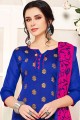 Royal Blue Silk Salwar Kameez in Silk