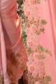 Pink Silk & Tissue Embroidered Saree with Blouse