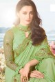 Enticing Embroidered Silk Saree in Green